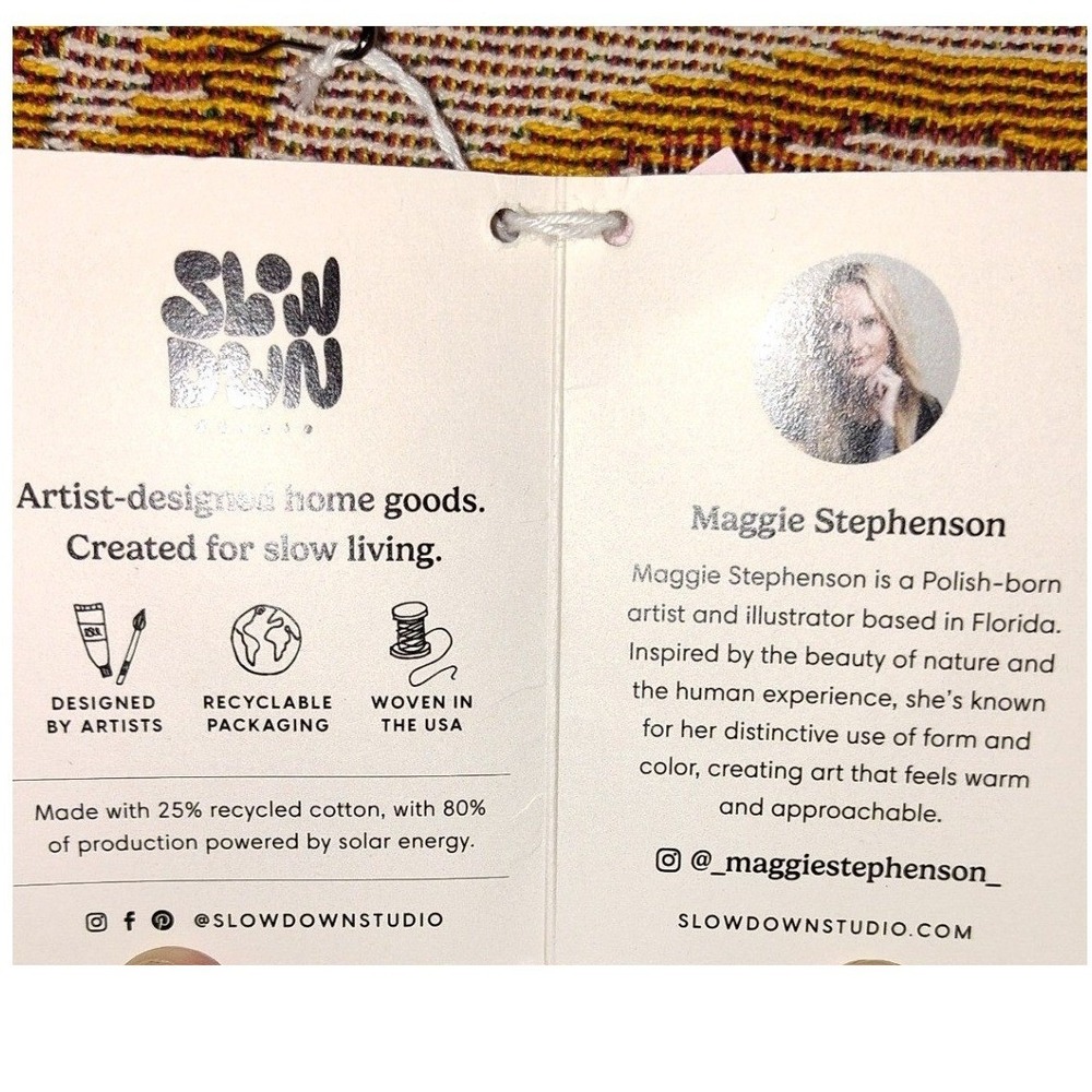 Slowdown Studio Paloma Throw Maggie Stephenson Cotton Woven Blanket 54x70 NEW - Picture 6 of 10